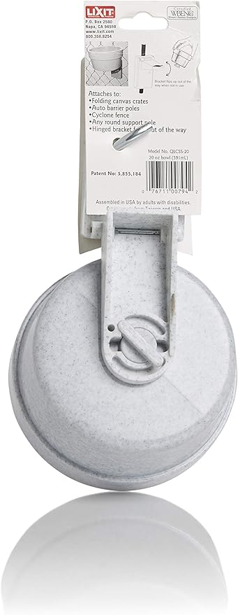 Lixit Quick Lock Removable Dog Kennel Bowls for Wire and Soft Sided Crates (20oz Soft Crate