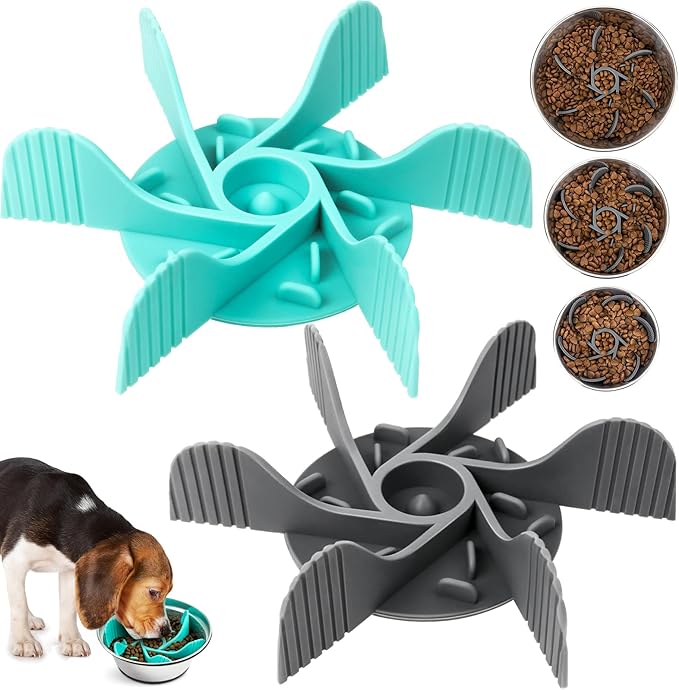 2 Pcs Dog Bowl Slow Feeder Insert