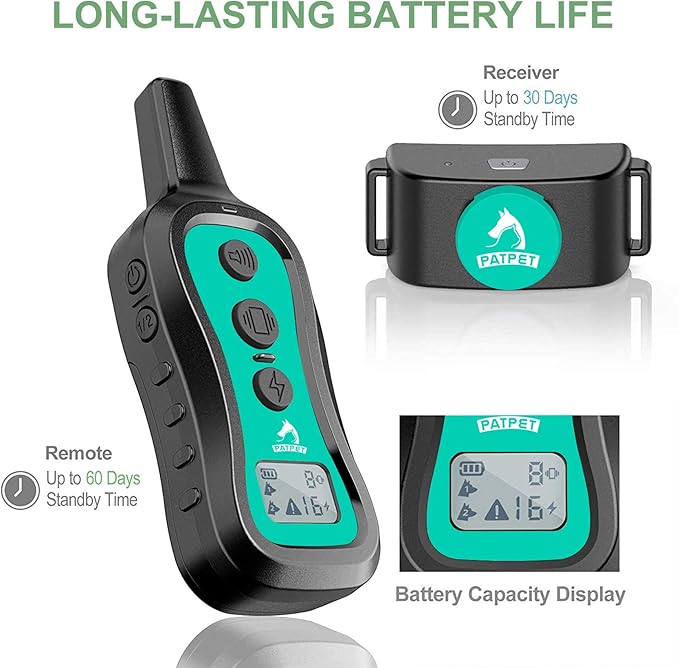PATPET Dog Training Collar Dog Shock Collar with Remote 3 Training 1000 ft