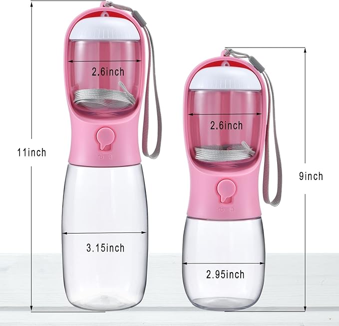 Dog Water Bottle with Food Container