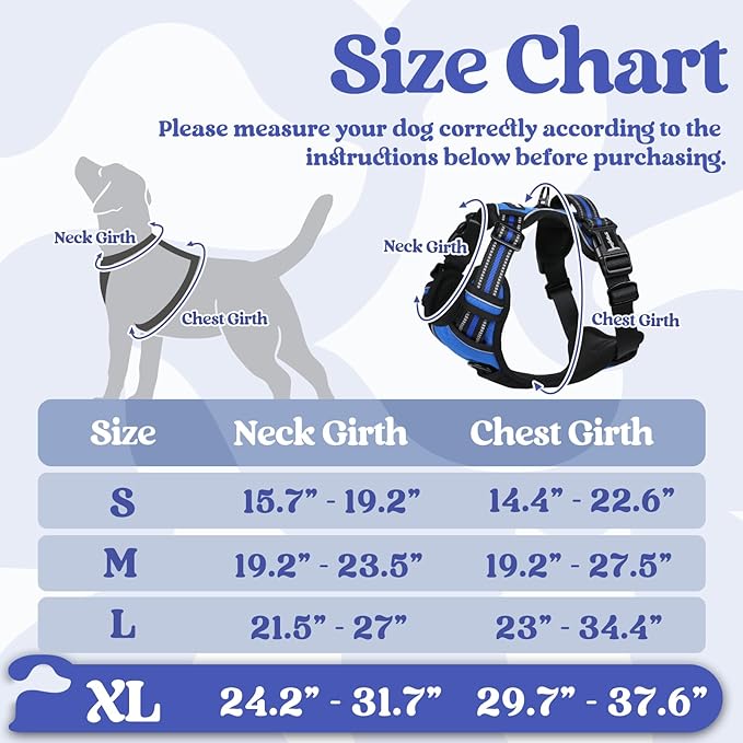 rabbitgoo Dog Harness for Large 3 Buckles,