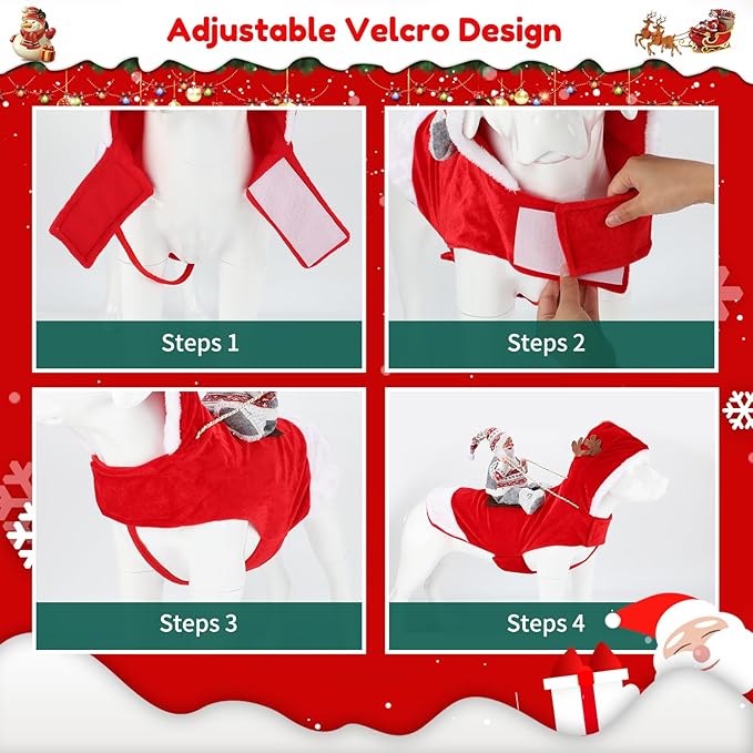 BWOGUE Santa Dog Costume Christmas Pet Clothes Santa