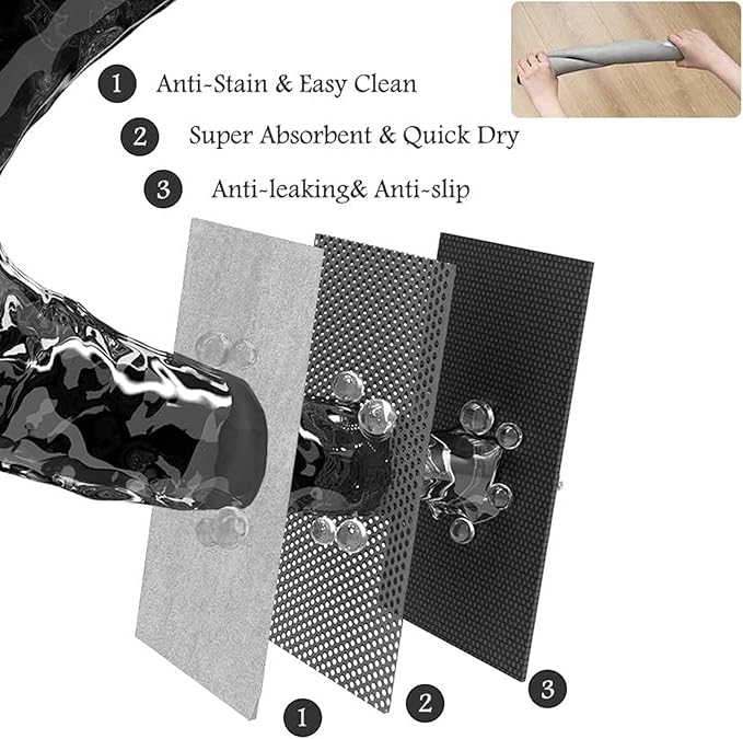 Absorbent Dog Bowl Mat for Food and Water-