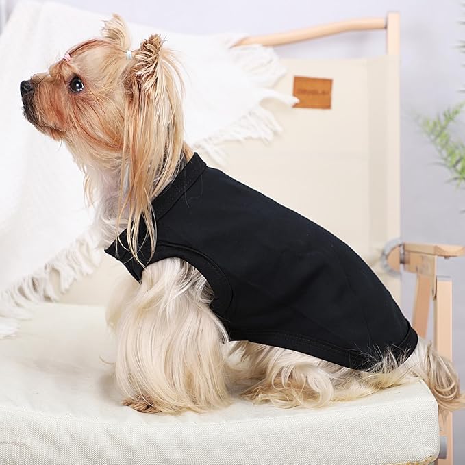 Dog Shirt Vest Clothes for Small Dogs Boy Girl Summer Solid Stretchy Puppy T-Shirts Soft Cool Breathable Lightweight Dog Sweatshirt Pet Cat Outfit