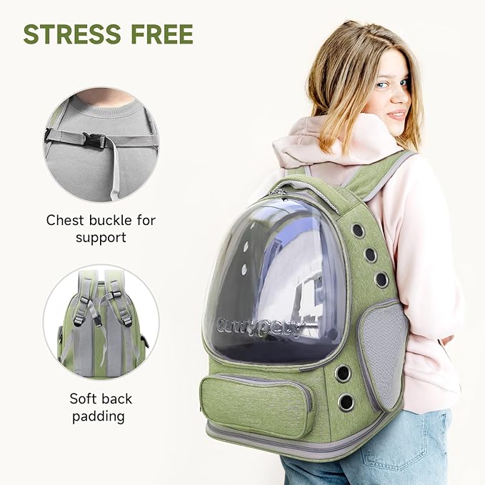 Cat Backpack Carrier 15lbs, Transparent