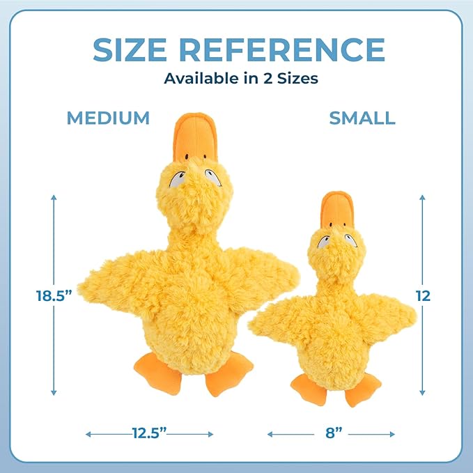 Best Pet Supplies Ducky Doodle Squeaky Crinkle Plush Toy for Small and Medium Breed Puppies or Dogs – Ducky Doodle (Gold)