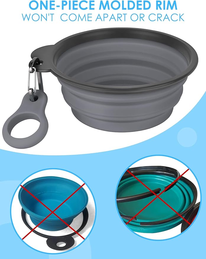 Aonkey Collapsible Dog Bowls with Bottle Carrier 2 Pack 37oz
