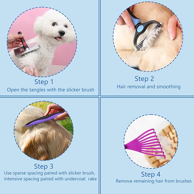 Extra Long Pin Slicker Brush for Dogs 5-in-1 Dog