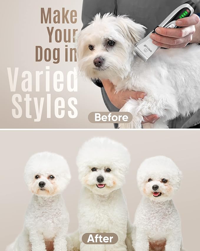 oneisall Dog Clippers Low Noise 2-Speed Quiet