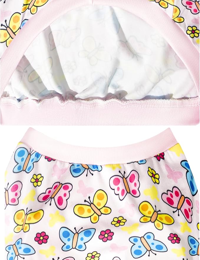 2 Pack Rainbow Unicorn with Colorful Butterfly Cute Prints Dog Vest T-Shirt for Large Dog (3XL,UnicornButterfly)