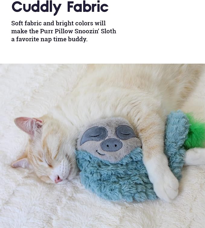 Catstages Purr Pillow Snoozin' Sloth Soothing Plush Cat