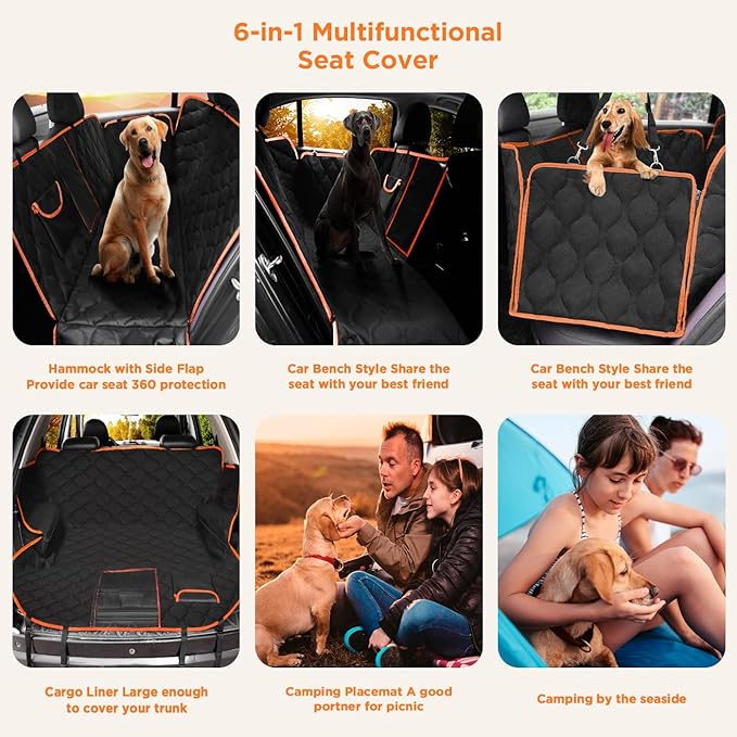 Waterproof Dog Car Seat Cover For Back Seat