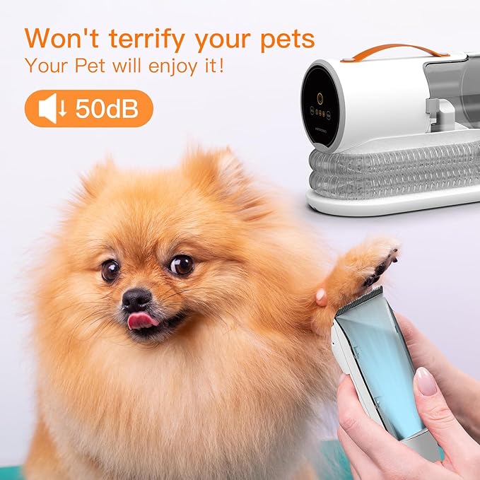 AIRROBO Dog Grooming Vacuum Kit,12000Pa Strong 2L Large 5 Pet Quiet,PG100