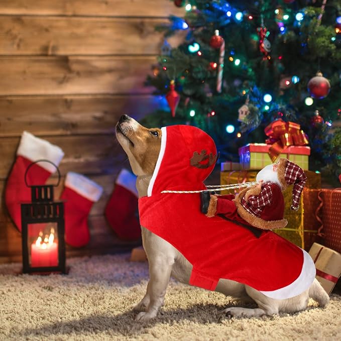 BWOGUE Santa Dog Costume Christmas Pet Clothes Santa