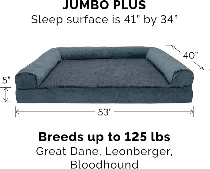 Furhaven Replacement Dog Bed Cover Sherpa & Chenille Sofa-Style