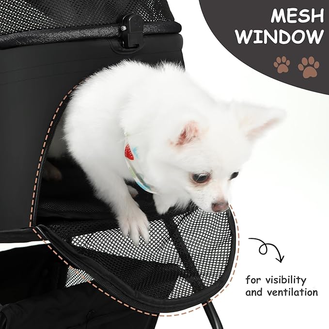 SWITTE Dog Stroller 3 in 1 Folding Pet Stroller 4 Wheels
