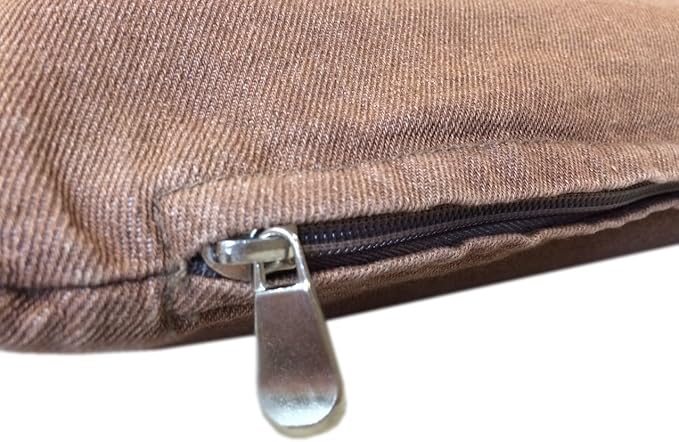 DIY Heavy Duty Brown Denim Fabric Dog Bed or Pillow Cover + Internal Half Waterproof Half Water Resistant Case for Small to Medium Dogs 36''x29'')