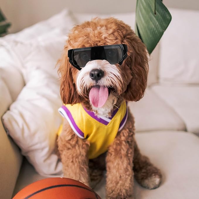 ENJOYING Dog Sunglasses Small Dog Goggles Anti-UV Doggy Glasses for Small Dogs Big Cats Impact/Wind/Dust/Fog Proof Puppy Eye Protection