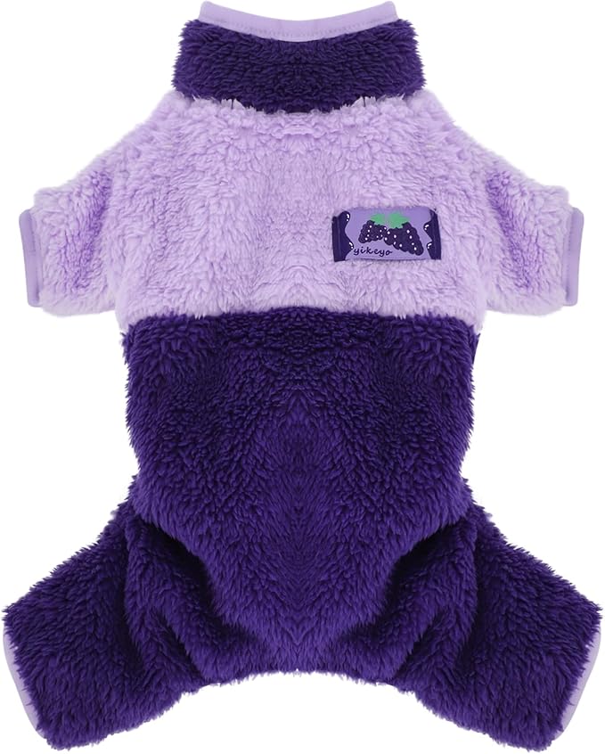 Dog Sweater Pajamas Fall Dog Clothes for Small Dogs Girl & Boy Warm Turtleneck Dog Pjs Puppy Onesie Jumpsuits Winter Hairless Cat Clothes Dog Apparel Pet Clothes, Purple