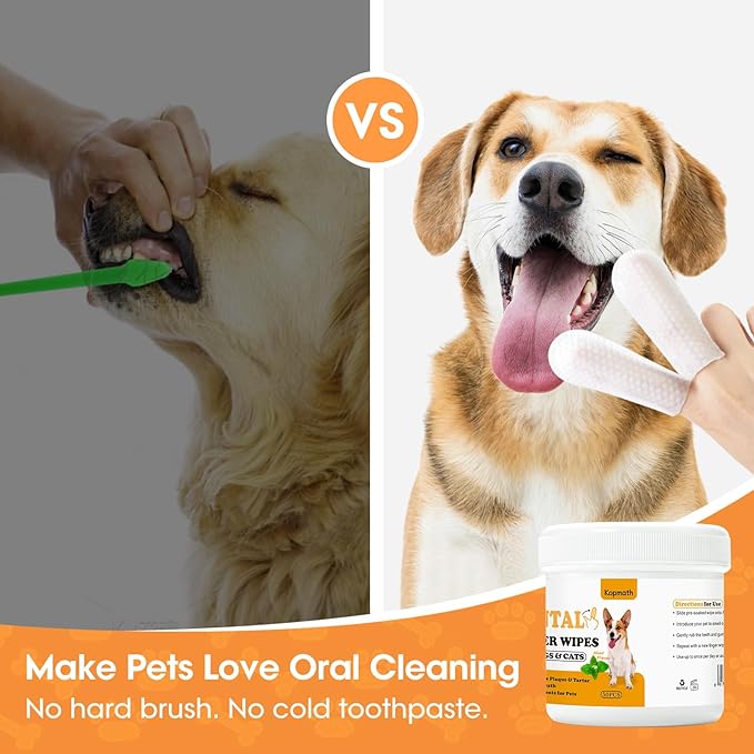 Dog Teeth Cleaning Wipes Finger,50 Ct,