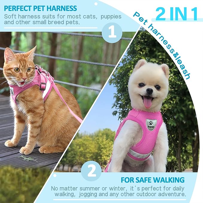 Supet Cat Harness and Leash Set for Walking