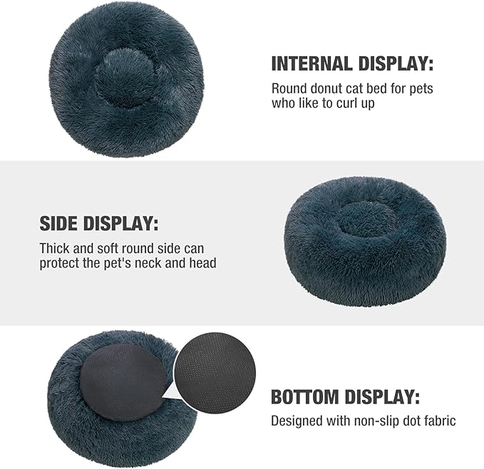 Veehoo Calming Dog Bed Cat Bed 100 lbs 36", Navy