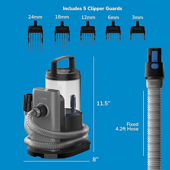 Professional Plus Pet Grooming Vacuum Kit with 5 Pet Grooming Tools & 2L Canister