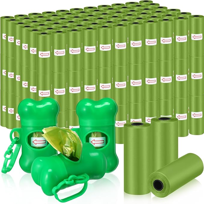 Teling 3000 Count Dog Poop Bags Pet Waste Bags for Poop with 3 Dog Poop Bag Dispenser Doggie Poop Bags for Home Outdoor Puppy Walking and Travel 12 x 8.6 Inch