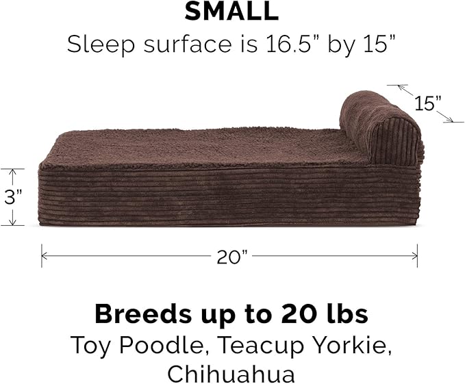 Furhaven Replacement Dog Bed Cover Fleece & Corduroy Chaise
