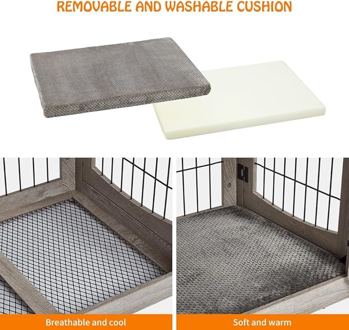 Dog Crate Furniture with Storage Drawers 39.4" Wooden 2 Drawers,Indoor