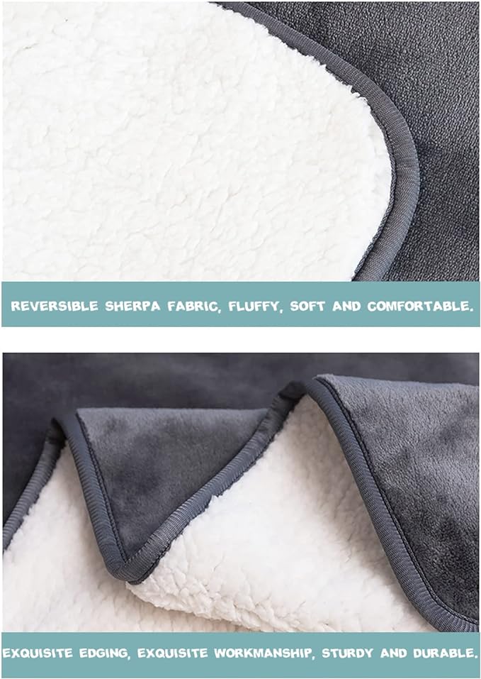 Waterproof Dog Blanket 3-Layer Flannel 60"x80"