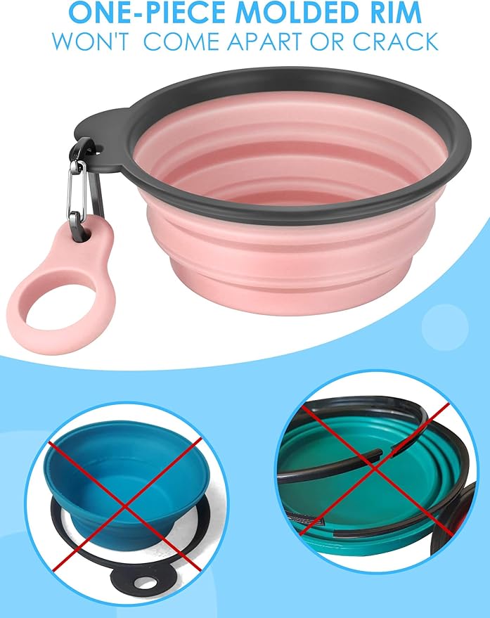 Aonkey Collapsible Dog Bowls with Bottle Carrier 2 Pack 15oz