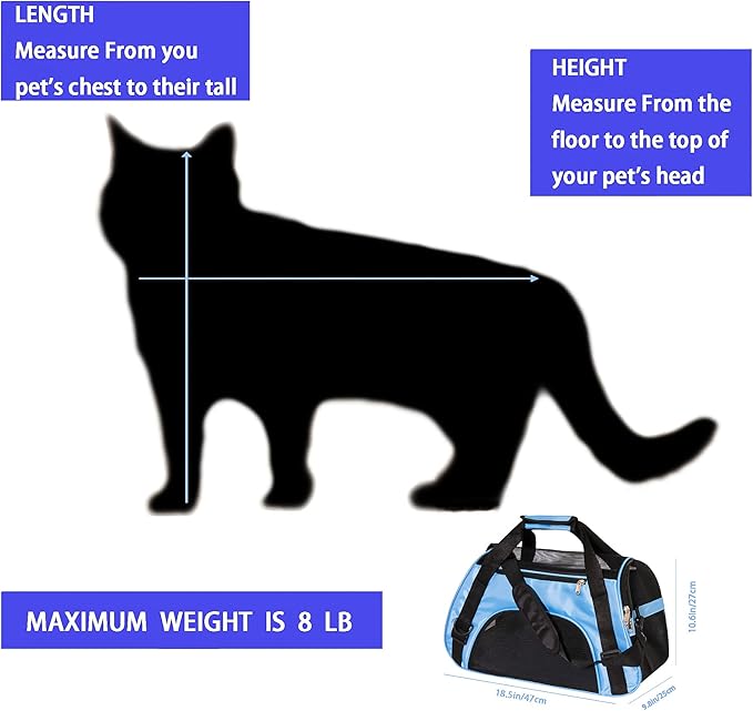 Pet Carrier Cat Cattier Soft-Sided Carriers for Cat Carriers Dog Carrier for Small Medium Cats Dogs Puppies Pet Carrier Airline Approved up to 15 Lbs Cat Dog Pet Travel Carrier (Medium