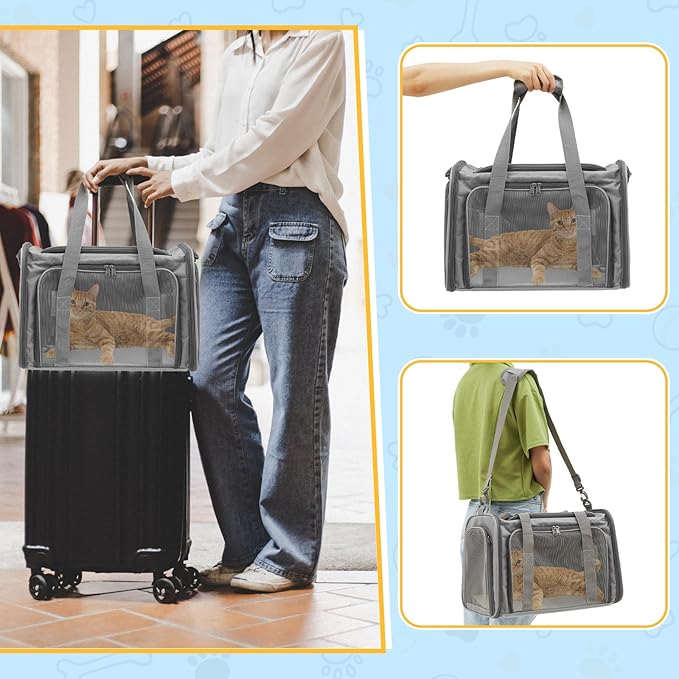 Paterr Cat Carrier with Wheels Pet Carrier with Wheels 18 Lbs