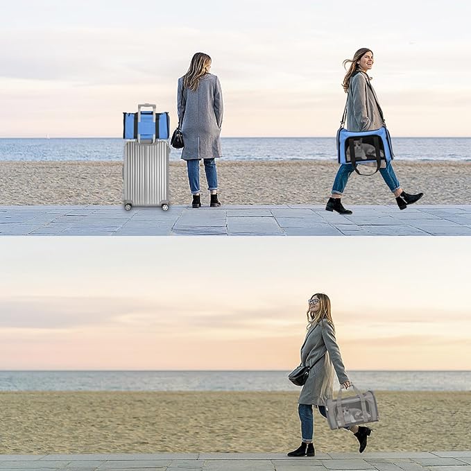 Collapsible Cat Carrier Soft Sided Bag for Small Dog 0-15 lbs