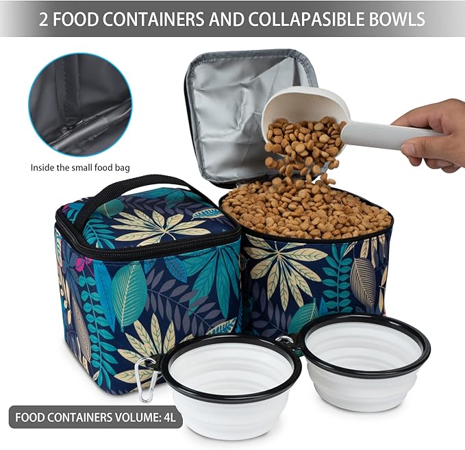 BAGLHER Pet Travel Bag 2 Silicone 2 Food