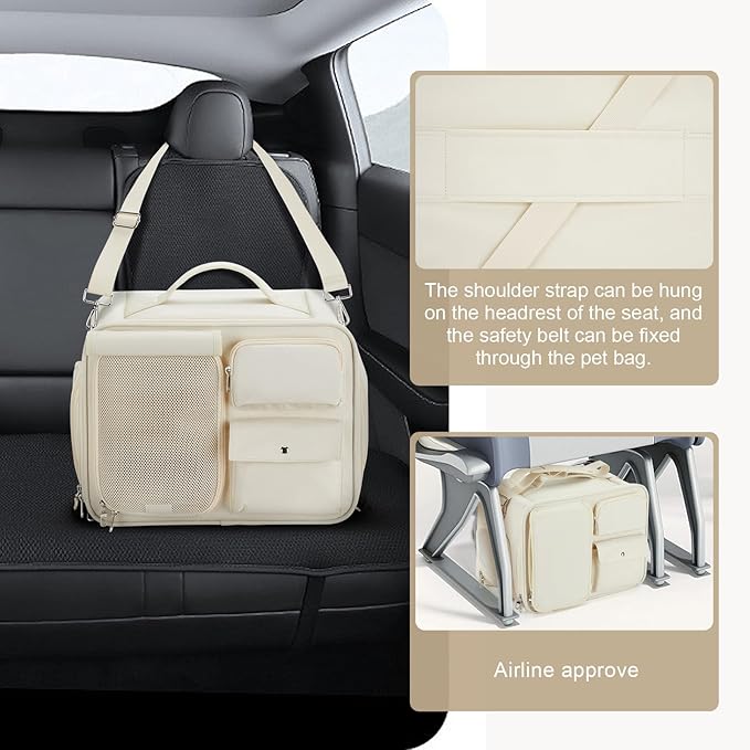 Soft Pet Cat Carrier for Cats 20 LBs 3 Ventilated