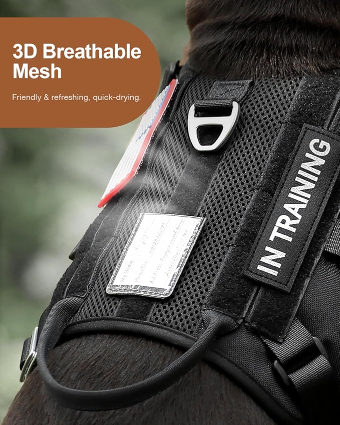 FAYOGOO Tactical Dog Harness for Small and Medium Breed