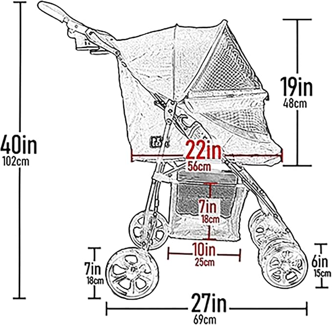 Pet Gear Happy Trails Lite Pet Stroller for Cats/Dogs