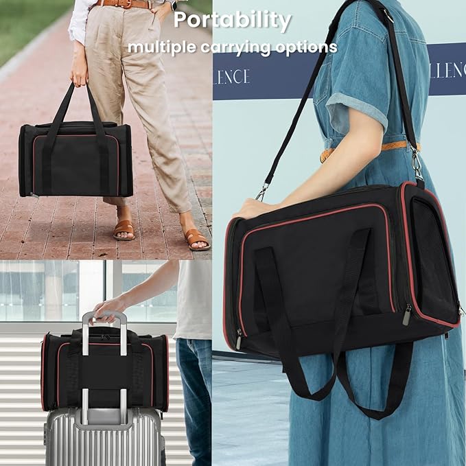 Petsfit Expandable Cat Carrier Large for 2 Cats 19x12x12 Inches, 2 Extensions 15 Lbs,