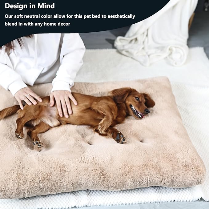 Dog Crate Pad 30x19 Washable for Medium Size Dogs Extra Soft 30 inch Dog Crate Bed for Kennel or Cage with Anti-Slip Bottom Puppy Sleeping Mat Ease Pet Anxiety & Provides The Perfect Sleep