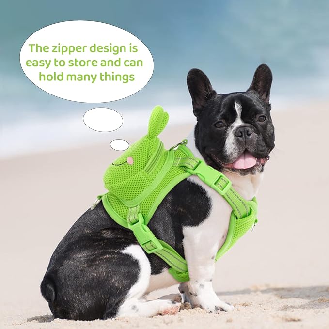Dog Harness Backpack Cute Doggie Backpack Carrier for Small Medium Dogs