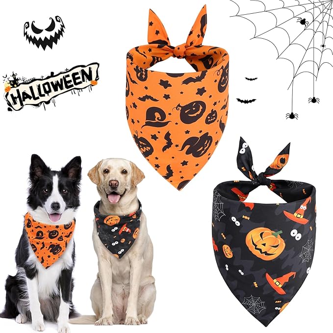 Vivifying Halloween Dog Bandanas 2 Pack