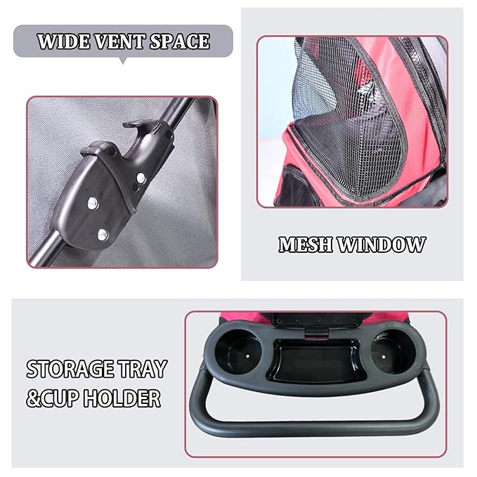 Pet Dog Stroller 4-Wheel Promenade