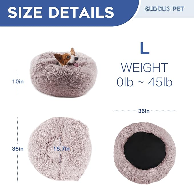 suddus Large Dog Bed with Blanket Attached 36''