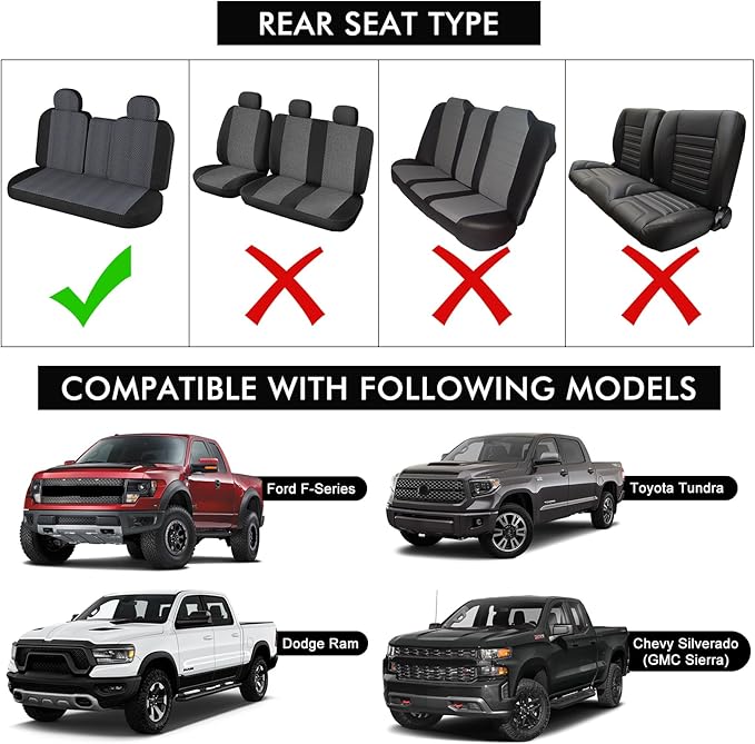 sportuli Dog Car Seat Cover Replace for Ford F150 and Dodge Ram 1500 600D Oxford