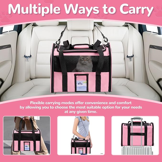 Soft Sided Cat Carrier for Under 18 Pounds