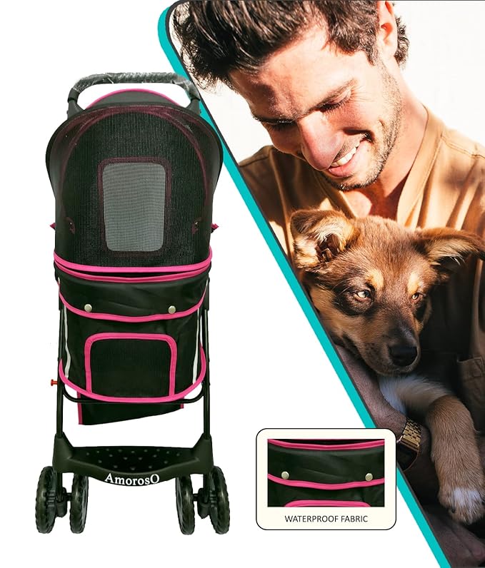 AmorosO 4 Wheels Pet Convenient Stroller