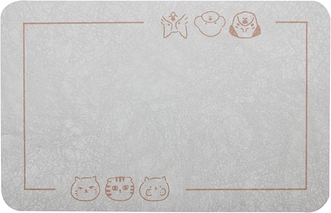 YCT Cat Pet Food Mat 11.8"x18.1" Beige