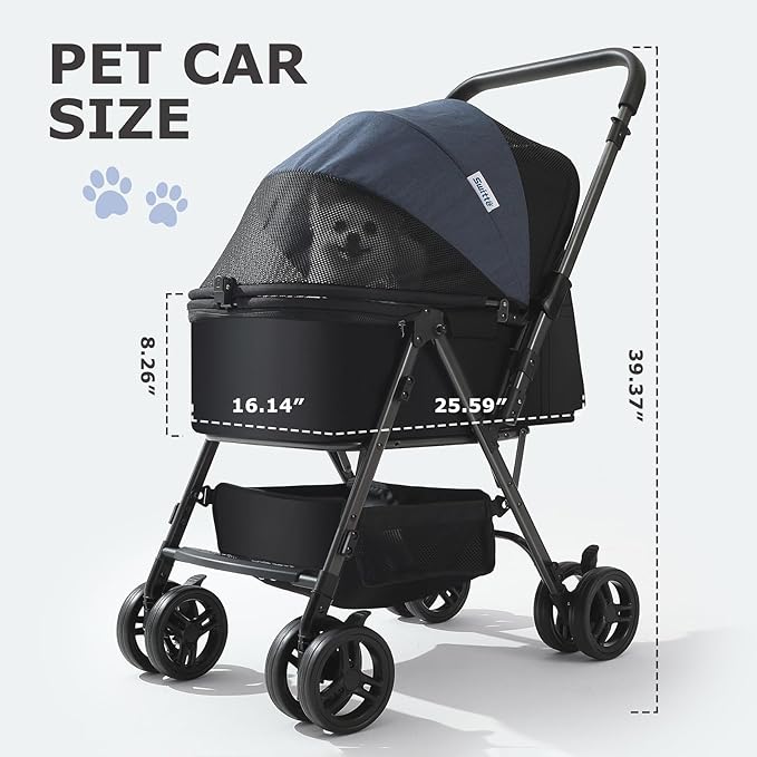 SWITTE Dog Stroller for Small Medium Dogs 4 Universal